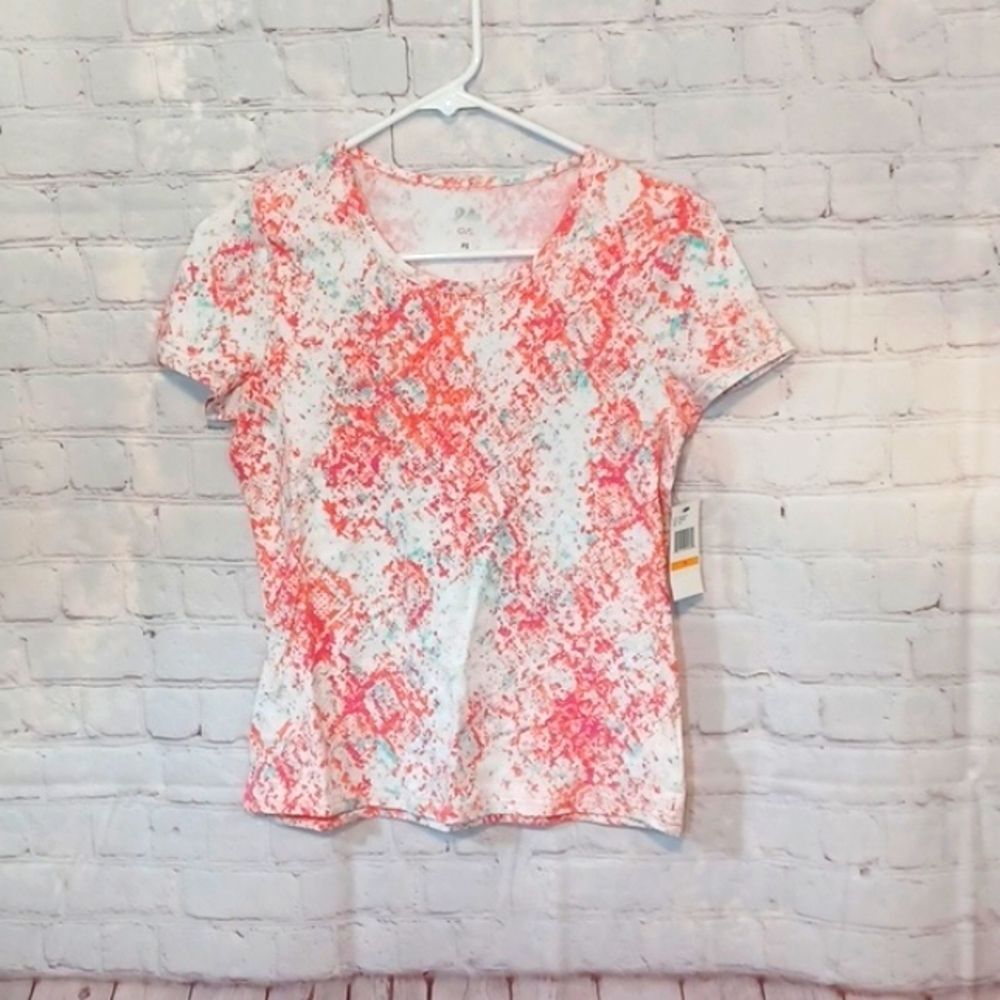 Gloria Vanderbilt Sport Pink &Yellow Tie Dye Crop Top SP